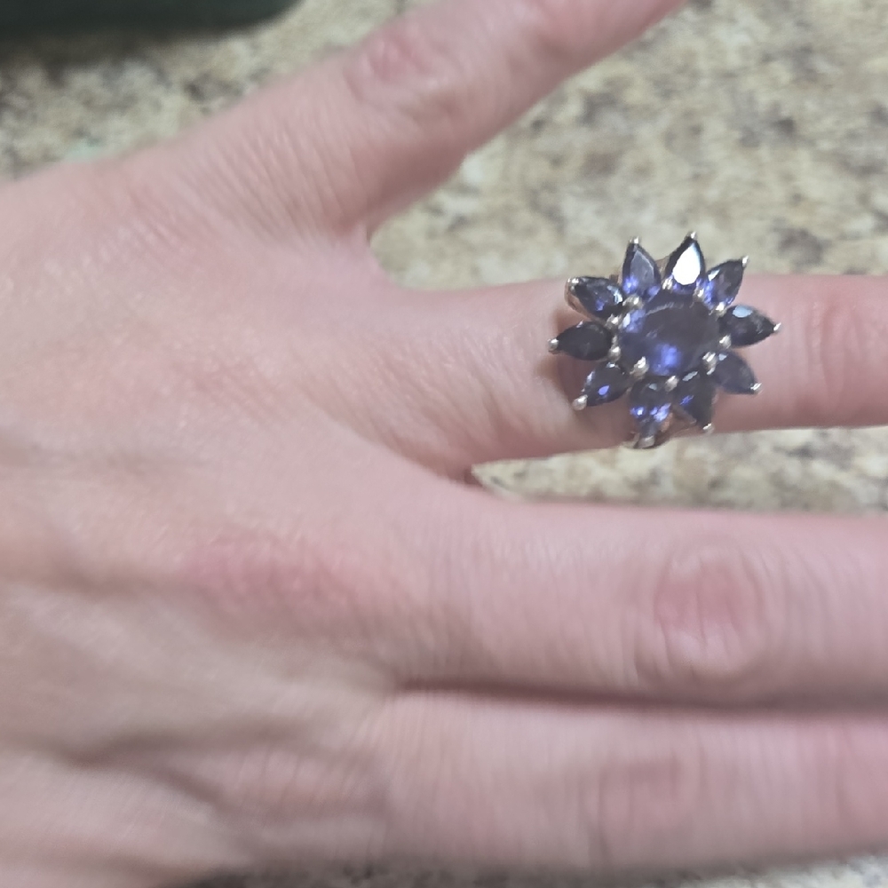 Stunning Silver and Blue Gemstone Ring‎ - Picture 7 of 13